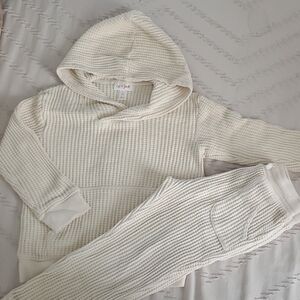 Cat & Jack Cream Textured Hooded Sweater